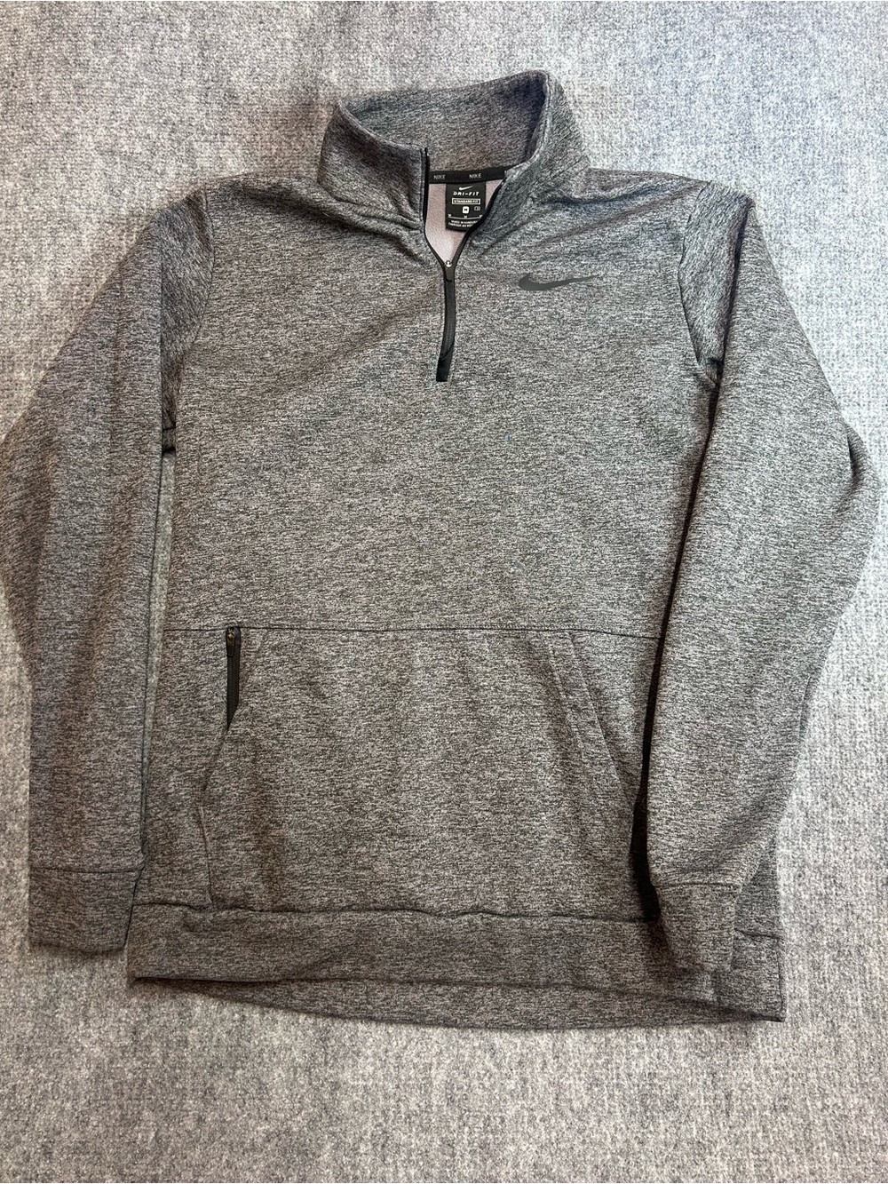 Nike Men's Dark Gray Heather Quarter-Zip Pullover